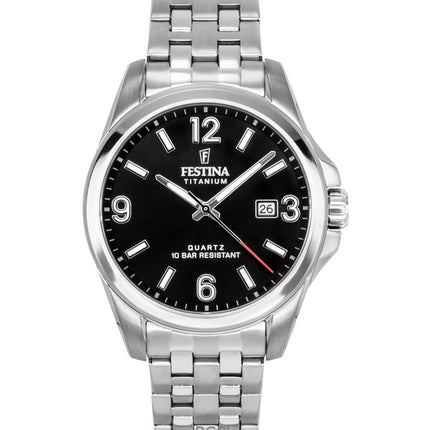 Festina Titan Schwarzes Zifferblatt Quarz F20696-3 100M Herrenuhr