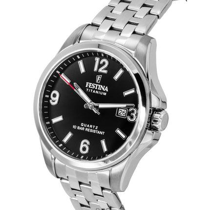 Festina Titan Schwarzes Zifferblatt Quarz F20696-3 100M Herrenuhr