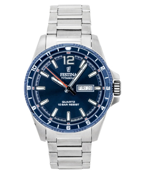 Festina Titanium Analog Blaues Zifferblatt Quarz F20698-2 100M Herrenuhr