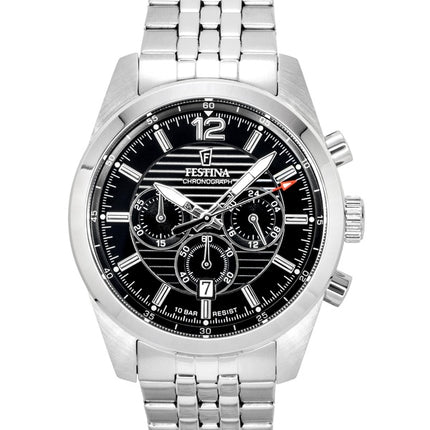 Festina Timeless Chronograph Schwarzes Zifferblatt Quarz F20742-3 100M Herrenuhr