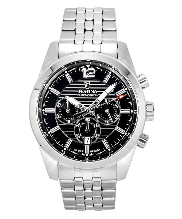 Festina Timeless Chronograph Schwarzes Zifferblatt Quarz F20742-3 100M Herrenuhr