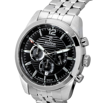 Festina Timeless Chronograph Schwarzes Zifferblatt Quarz F20742-3 100M Herrenuhr