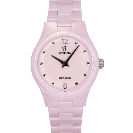 Festina Damenuhr mit Keramikzifferblatt in Rosa, Quarz, Modell F20751-2