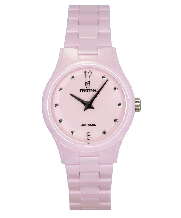Festina Damenuhr mit Keramikzifferblatt in Rosa, Quarz, Modell F20751-2
