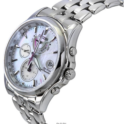 Citizen Funkuhr Eco-Drive FC0010-55D 100M aus Edelstahl mit Perlmutt-Zifferblatt