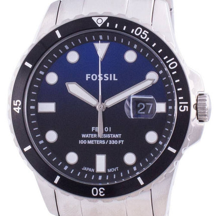 Fossil FB-01 Blaues Zifferblatt Edelstahl Quarz FS5668 100M Herrenuhr