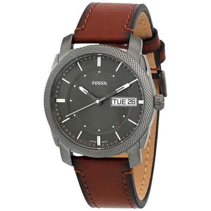 Fossil Machine Analog LiteHide Lederarmband, graues Zifferblatt, Quarz FS5900 Herrenuhr