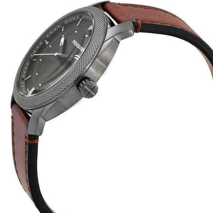 Fossil Machine Analog LiteHide Lederarmband, graues Zifferblatt, Quarz FS5900 Herrenuhr