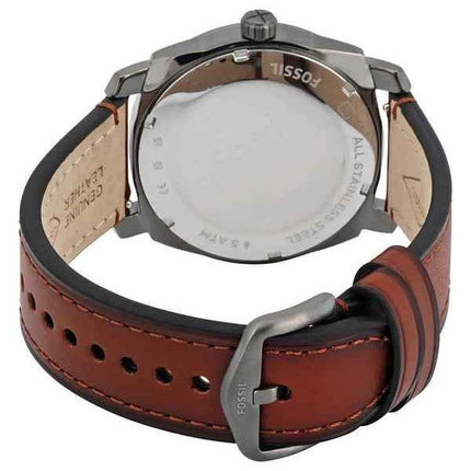 Fossil Machine Analog LiteHide Lederarmband, graues Zifferblatt, Quarz FS5900 Herrenuhr
