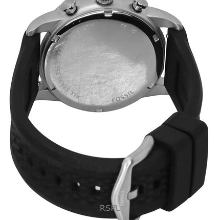 Fossil Sport Tourer Chronograph Silikonarmband gelbes Zifferblatt Quarz FS6044 Herrenuhr