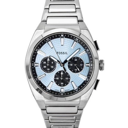 Fossil Everett Chronograph Edelstahl Blaues Zifferblatt Quarz FS6105 Herrenuhr