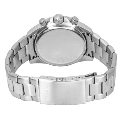Fossil Autocross Multifunktionsuhr für Herren, Edelstahl, silbernes Zifferblatt, Quarzwerk, FS6124