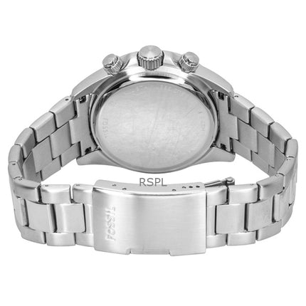 Fossil Autocross Multifunktionsuhr für Herren, Edelstahl, grünes Zifferblatt, Quarzwerk, FS6127