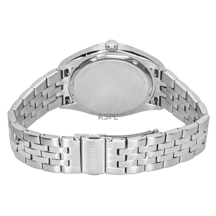 Fossil Campbell Herrenuhr aus Edelstahl mit blauem Zifferblatt und Quarzwerk, Modell FS6140