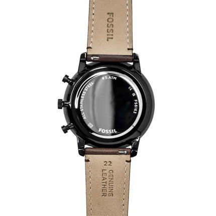 Fossil Neutra Chronograph Herrenuhr mit braunem Lederarmband und braunem Zifferblatt, Quarzwerk, Modell FS6163