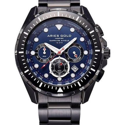 Widder Gold inspirieren Atlantik Chronograph Quarz G 7002 BK-BU Herrenuhr