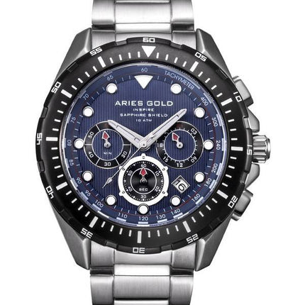 Widder Gold inspirieren Atlantik Chronograph Quarz G 7002 SBK-BU Herrenuhr