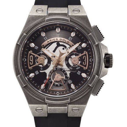 Widder Gold inspirieren Lightning Quarz G 7003 AS-BKRG Herrenuhr