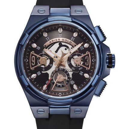 Widder Gold inspirieren Lightning Quarz G 7003 BU-BKRG Herrenuhr