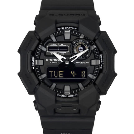 Casio G-Shock Analog-Digital-Armband aus biobasiertem Harz, schwarzes Zifferblatt, Quarz GA-010-1A1, 200 m, Herrenuhr