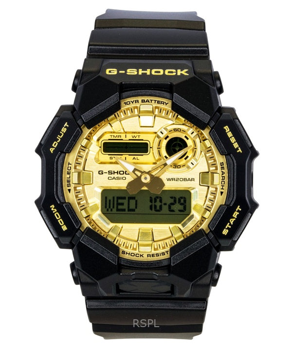 Casio G-Shock Herrenuhr mit Armband aus biobasiertem Harz, analog-digital, goldenem Zifferblatt, Quarzwerk, GA-010GGB-1A9, wasserdicht bis 200 m