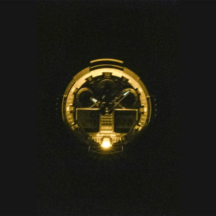 Casio G-Shock Analog-Digital Herrenuhr mit schwarzem Zifferblatt, Quarzwerk und Harzgehäuse, Modell GA-100BEG-1A, wasserdicht bis 200 m