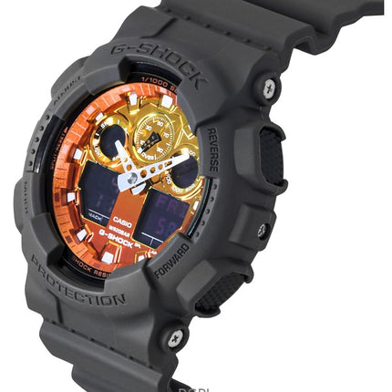 Casio G-Shock Analog-Digital-Harzarmband Mehrfarbiges Zifferblatt Quarz GA-100FL-8A 200M Herrenuhr