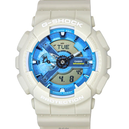 Casio G-Shock Analog-Digital-Bioharz-Quarzuhr mit blauem Zifferblatt GA-110AS-5A 200M Herrenuhr