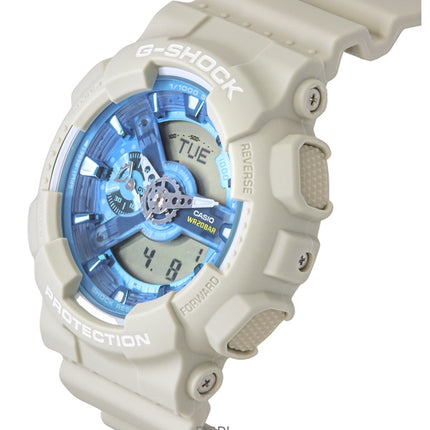 Casio G-Shock Analog-Digital-Bioharz-Quarzuhr mit blauem Zifferblatt GA-110AS-5A 200M Herrenuhr