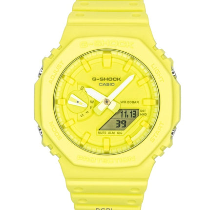 Casio G-Shock Herrenuhr, analog/digital, mit Armband aus biobasiertem Harz, grünem Zifferblatt, Quarzwerk, GA-2100-9A9, wasserdicht bis 200 m