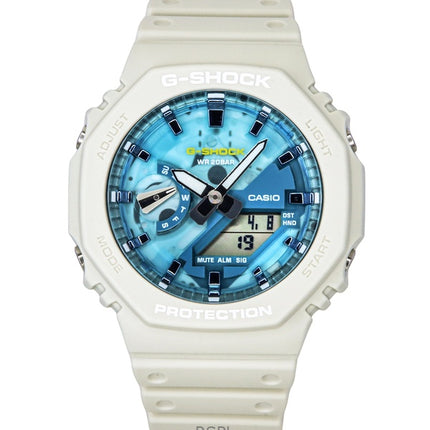 Casio G-Shock Analog-Digital-Armband aus biobasiertem Harz, blaues Zifferblatt, Quarz GA-2100AS-5A, 200 M, Herrenuhr