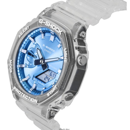 Casio G-Shock Analog-Digital-Harzarmband Blaues Zifferblatt Quarz GA-2100BM-7A2 200M Unisex-Uhr