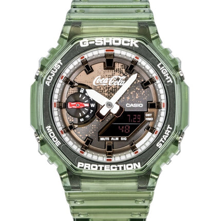 Casio G-Shock Coca-Cola Kollaboration Analog Digital Bio-Based Resin Armband Braunes Zifferblatt Quarz GA-2100CC-3A 200M Herrenuhr