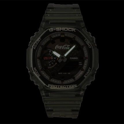 Casio G-Shock Coca-Cola Kollaboration Analog Digital Bio-Based Resin Armband Braunes Zifferblatt Quarz GA-2100CC-3A 200M Herrenuhr