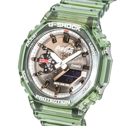 Casio G-Shock Coca-Cola Kollaboration Analog Digital Bio-Based Resin Armband Braunes Zifferblatt Quarz GA-2100CC-3A 200M Herrenuhr