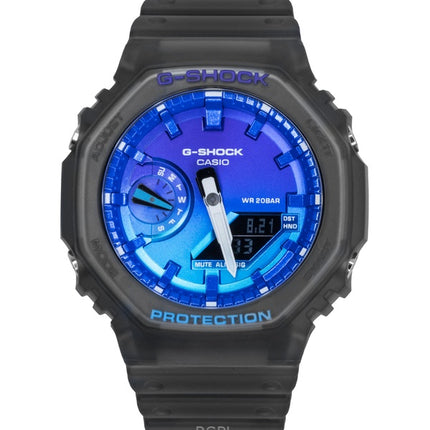 Casio G-Shock Analog-Digital-Harzarmband Blaues Zifferblatt Quarz GA-2100FLS-8A2 200M Herrenuhr