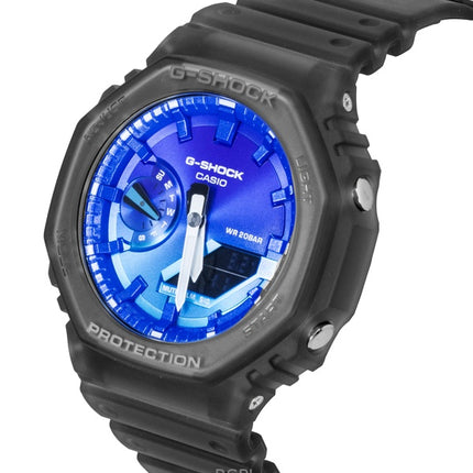 Casio G-Shock Analog-Digital-Harzarmband Blaues Zifferblatt Quarz GA-2100FLS-8A2 200M Herrenuhr