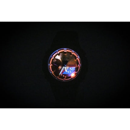 Casio G-Shock Analog-Digital-Harzarmband Orangefarbenes Zifferblatt Quarz GA-2100FLS-8A4 200M Herrenuhr