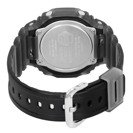 Casio G-Shock Analog-Digital-Harzarmband Orangefarbenes Zifferblatt Quarz GA-2100FLS-8A4 200M Herrenuhr