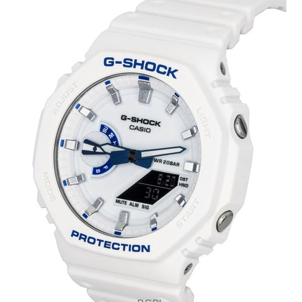 Casio G-Shock Analog-Digital-Harzarmband Weißes Zifferblatt Quarz GA-2100HDS-7A1 200M Herrenuhr