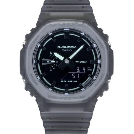 Casio G-Shock Herrenuhr, analog/digital, mit Harzarmband, schwarzem Zifferblatt, Quarzwerk, GA-2100K-1A, wasserdicht bis 200 m