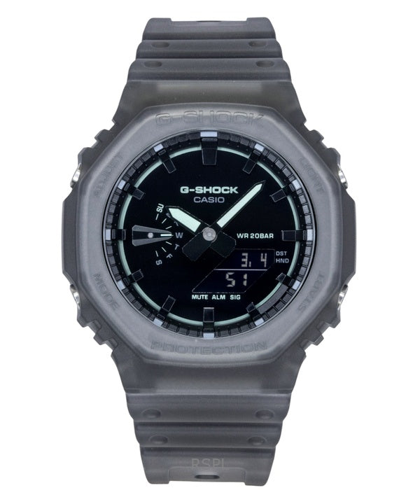 Casio G-Shock Herrenuhr, analog/digital, mit Harzarmband, schwarzem Zifferblatt, Quarzwerk, GA-2100K-1A, wasserdicht bis 200 m