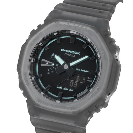 Casio G-Shock Herrenuhr, analog/digital, mit Harzarmband, schwarzem Zifferblatt, Quarzwerk, GA-2100K-1A, wasserdicht bis 200 m