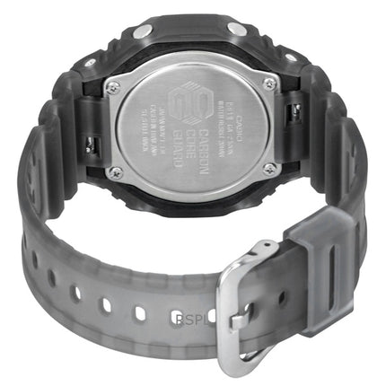 Casio G-Shock Herrenuhr, analog/digital, mit Harzarmband, schwarzem Zifferblatt, Quarzwerk, GA-2100K-1A, wasserdicht bis 200 m
