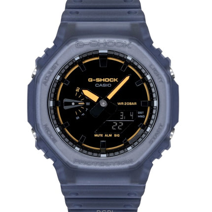 Casio G-Shock Herrenuhr, analog/digital, mit Harzarmband, schwarzem Zifferblatt, Quarzwerk, GA-2100K-2A, wasserdicht bis 200 m