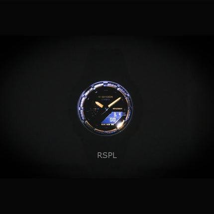 Casio G-Shock Herrenuhr, analog/digital, mit Harzarmband, schwarzem Zifferblatt, Quarzwerk, GA-2100K-2A, wasserdicht bis 200 m