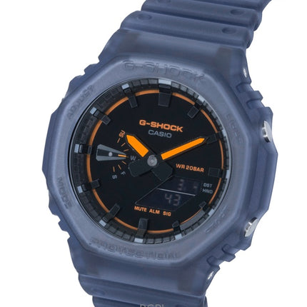 Casio G-Shock Herrenuhr, analog/digital, mit Harzarmband, schwarzem Zifferblatt, Quarzwerk, GA-2100K-2A, wasserdicht bis 200 m