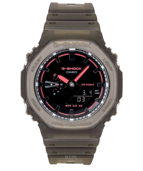 Casio G-Shock Herrenuhr, analog/digital, mit Harzarmband, schwarzem Zifferblatt, Quarzwerk, GA-2100K-5A, wasserdicht bis 200 m