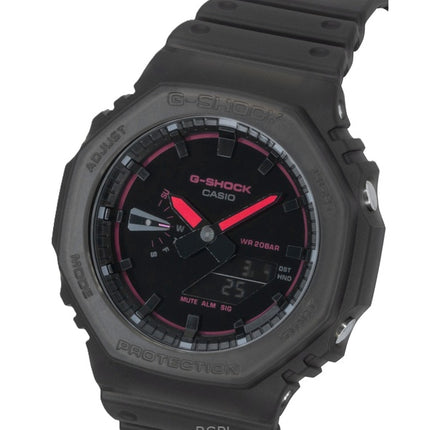 Casio G-Shock Herrenuhr, analog/digital, mit Harzarmband, schwarzem Zifferblatt, Quarzwerk, GA-2100K-5A, wasserdicht bis 200 m