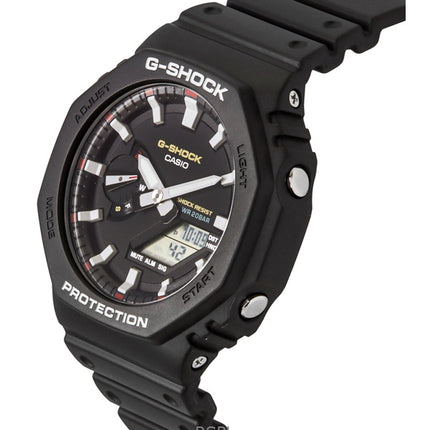 Casio G-Shock Analog-Digital-Armband aus biobasiertem Harz, schwarzes Zifferblatt, Quarz GA-2100RL-1A, 200 M Herrenuhr
